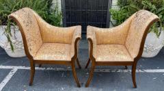 Hollywood Regency Gondola Form Benches W Gilded Cork Cushions a Pair - 2503643