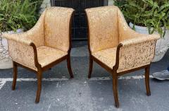 Hollywood Regency Gondola Form Benches W Gilded Cork Cushions a Pair - 2503660