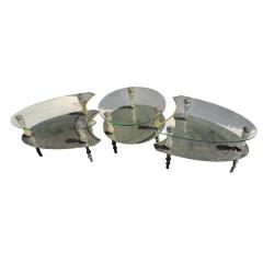 Hollywood Regency Goran 3 Part Glass Marble Cocktail Table - 4606961