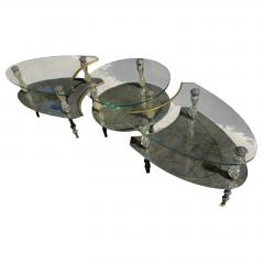 Hollywood Regency Goran 3 Part Glass Marble Cocktail Table - 4606962