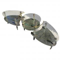 Hollywood Regency Goran 3 Part Glass Marble Cocktail Table - 4606964