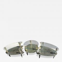 Hollywood Regency Goran 3 Part Glass Marble Cocktail Table - 4607053