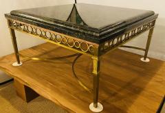 Hollywood Regency Granite Top on Brass Base Center Table - 1493540