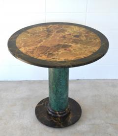 Hollywood Regency Hand painted Faux Marble Center Hall Side Table - 1647783