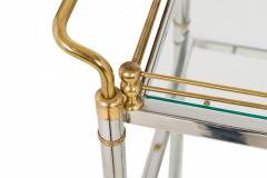 Hollywood Regency High Style Chrome and Brass Three Tier Serving Trolley - 2793325