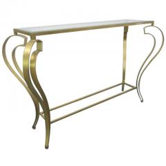 Hollywood Regency Iron Gold Gild Console Table - 523234