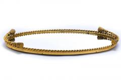 Hollywood Regency Italian Brass Rope Tassel Framed Mirrored Tray c 1965 - 2820540