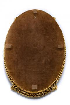 Hollywood Regency Italian Brass Rope Tassel Framed Mirrored Tray c 1965 - 2820564