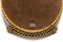 Hollywood Regency Italian Brass Rope Tassel Framed Mirrored Tray c 1965 - 2820570