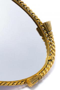 Hollywood Regency Italian Brass Rope Tassel Framed Mirrored Tray c 1965 - 2820583