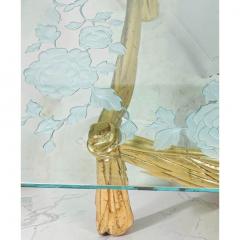 Hollywood Regency Italian Carved Giltwood and Glass Coffee Table - 4586342