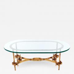 Hollywood Regency Italian Gilt Iron and Glass Coffee Table - 2498893