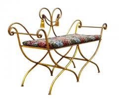 Hollywood Regency Italian Gold Gilded Rope and Tassel Settee Bench - 3663066