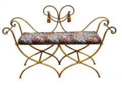 Hollywood Regency Italian Gold Gilded Rope and Tassel Settee Bench - 3663067