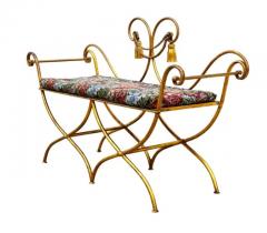 Hollywood Regency Italian Gold Gilded Rope and Tassel Settee Bench - 3663069