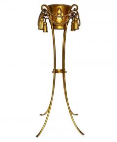 Hollywood Regency Italian Gold Gilded Rope and Tassel Tall Planter Flower Pot - 3708540