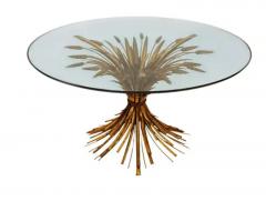 Hollywood Regency Italian Gold Gilt Glass Circular or Round Cocktail Table - 3982431