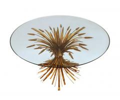 Hollywood Regency Italian Gold Gilt Glass Circular or Round Cocktail Table - 3982458
