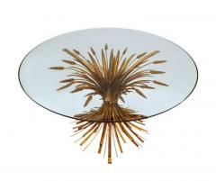 Hollywood Regency Italian Gold Gilt Glass Circular or Round Cocktail Table - 3982459