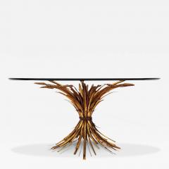Hollywood Regency Italian Gold Gilt Glass Circular or Round Cocktail Table - 3985078