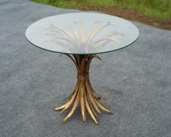 Hollywood Regency Italian Gold Gilt Glass Circular or Round Side Table - 4302393