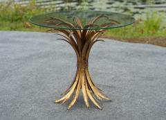 Hollywood Regency Italian Gold Gilt Glass Circular or Round Side Table - 4302419