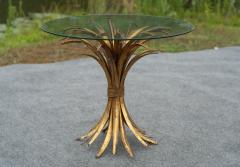 Hollywood Regency Italian Gold Gilt Glass Circular or Round Side Table - 4302441
