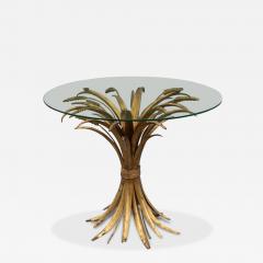 Hollywood Regency Italian Gold Gilt Glass Circular or Round Side Table - 4305856
