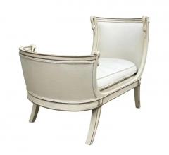 Hollywood Regency Italian Petite Chaise Lounge Chair in Cream with Swan Heads - 3433405