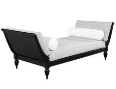 Hollywood Regency Italian Style Daybed Lounger in Black - 4220492