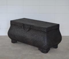 Hollywood Regency Lacquered Rattan Chest - 1989982