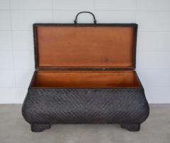 Hollywood Regency Lacquered Rattan Chest - 1989985