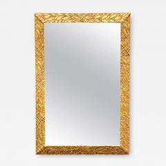 Hollywood Regency Large Italian Rectangular Mirror in Gold Gilded Carved Wood - 2985454