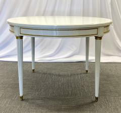 Hollywood Regency Louis XVI Style Dining Table White Lacquer Bronze - 2706897