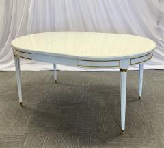 Hollywood Regency Louis XVI Style Dining Table White Lacquer Bronze - 2706903