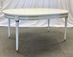 Hollywood Regency Louis XVI Style Dining Table White Lacquer Bronze - 2706904