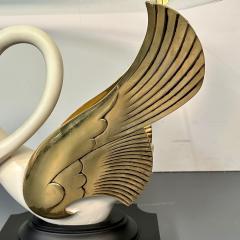 Hollywood Regency Maison Jansen Swan Dove Coffee Cocktail Table France 1970s - 3057210