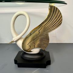 Hollywood Regency Maison Jansen Swan Dove Coffee Cocktail Table France 1970s - 3057211