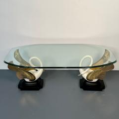 Hollywood Regency Maison Jansen Swan Dove Coffee Cocktail Table France 1970s - 3057216