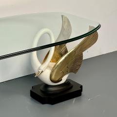 Hollywood Regency Maison Jansen Swan Dove Coffee Cocktail Table France 1970s - 3057217