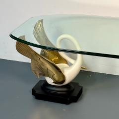 Hollywood Regency Maison Jansen Swan Dove Coffee Cocktail Table France 1970s - 3057218