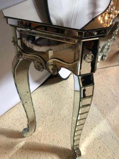 Hollywood Regency Mirrored Console with Applied Decoration and Cabriolet Legs - 1271190