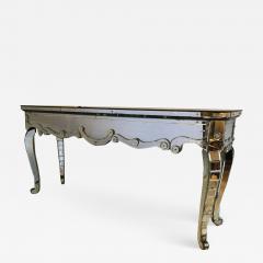 Hollywood Regency Mirrored Console with Applied Decoration and Cabriolet Legs - 1273389