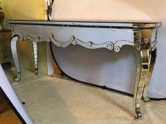 Hollywood Regency Mirrored Console with Applied Decoration and Cabriolet Legs - 2944637