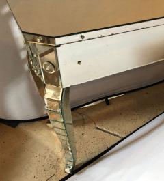 Hollywood Regency Mirrored Console with Applied Decoration and Cabriolet Legs - 2944641