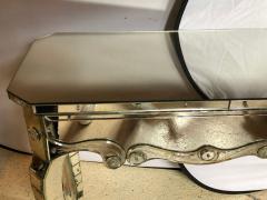 Hollywood Regency Mirrored Console with Applied Decoration and Cabriolet Legs - 2944646