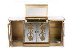 Hollywood Regency Mirrored Eglomise Bar Credenza Server - 3337539