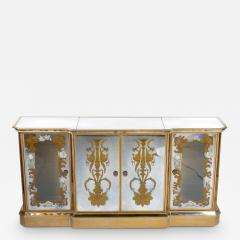 Hollywood Regency Mirrored Eglomise Bar Credenza Server - 3341690