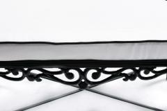 Hollywood Regency Neo Baroque Patio Love Seat Bench in Black Lacquer c 1960 - 4762856
