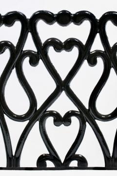 Hollywood Regency Neo Baroque Patio Love Seat Bench in Black Lacquer c 1960 - 4762863
